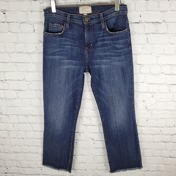 CURRENT ELLIOTT | The Kick bootcut cropped frayed hem jeans - Picture 4 of 8